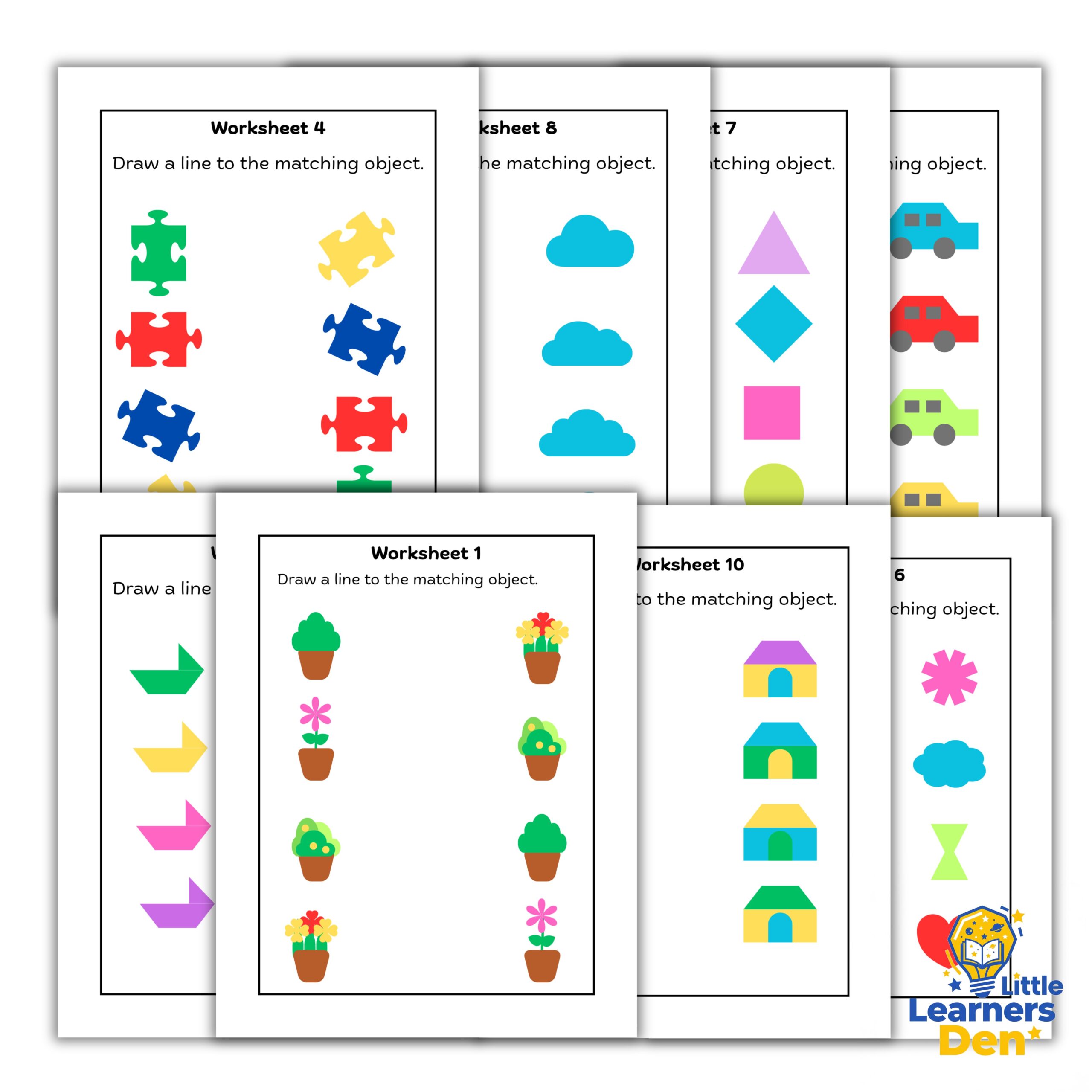 Matching Objects Worksheets: 100 Fun Printable Activities for Preschool & Kindergarten | PDF - Instant Download | Digital Product 3 Matching Objects Worksheets: 100 Fun Printable Activities for Preschool & Kindergarten | PDF - Instant Download | Digital Product - Image 2