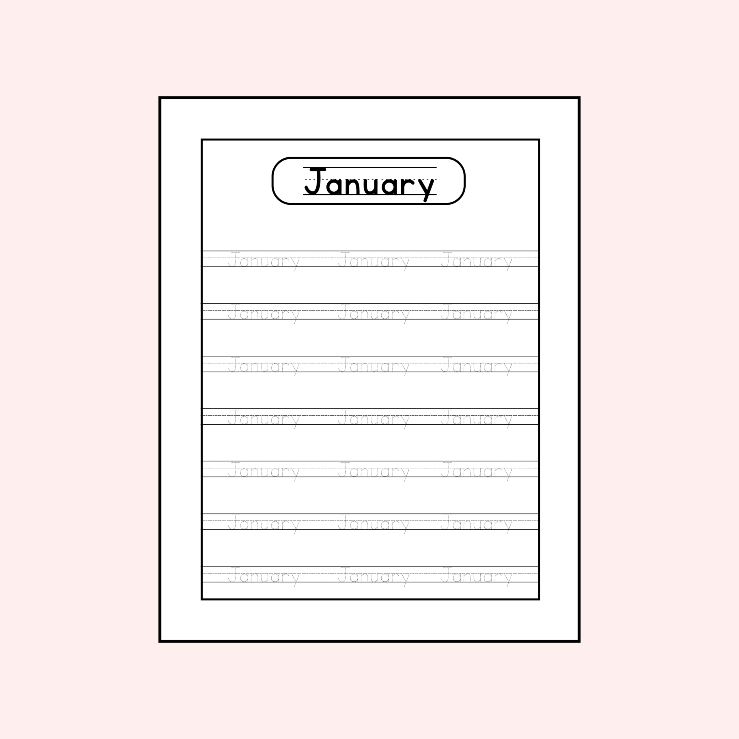Tracing Book: Learn Months & Days| PDF - Instant Download | Digital Product | Little Learners Den 4 Tracing Book: Learn Months & Days| PDF - Instant Download | Digital Product | Little Learners Den - Image 3