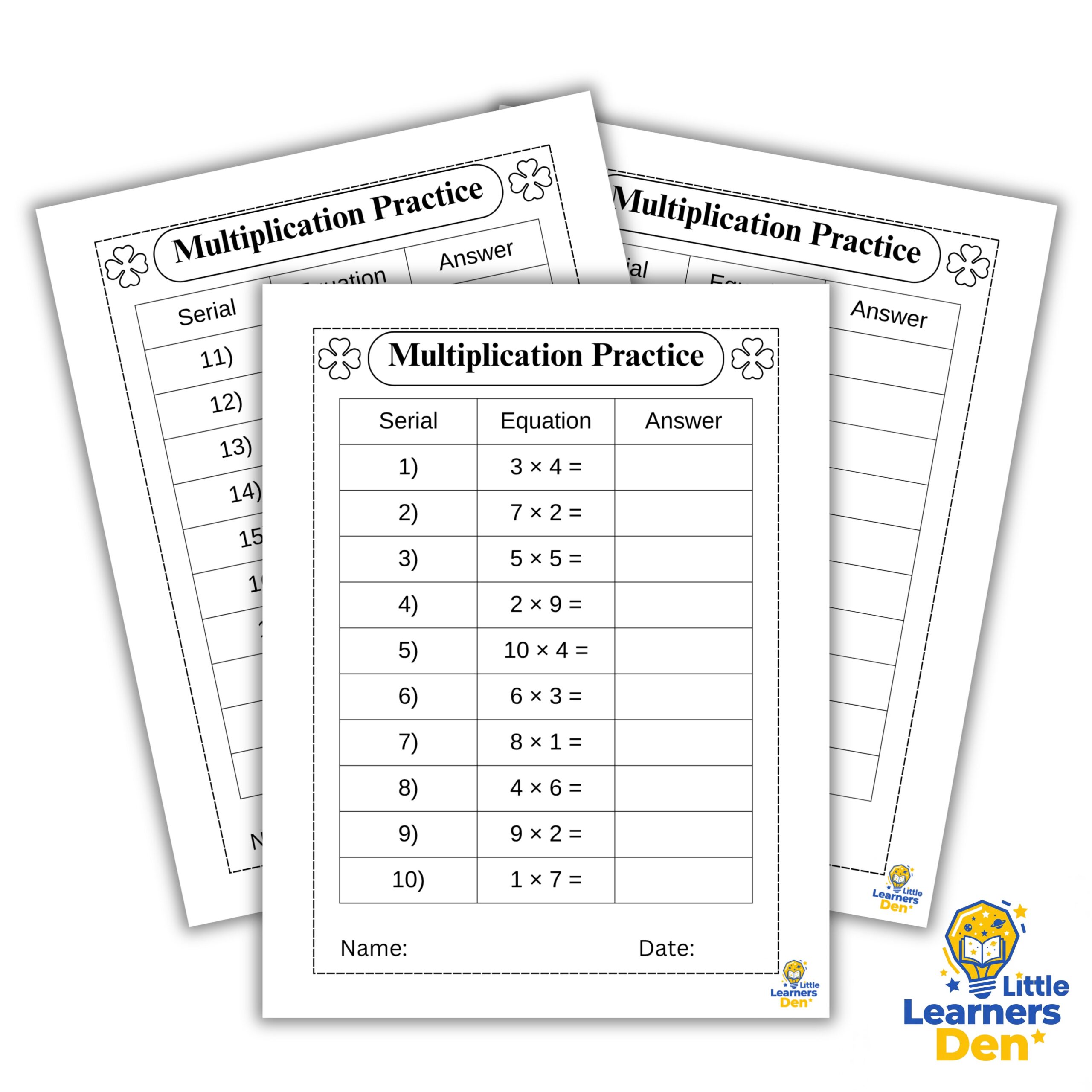 Multiplication Practice Workbook for Kids Ages 6-8: 200 Math Problems with Answer Key | PDF - INSTANT DOWNLOAD | Digital Product 3 Multiplication Practice Workbook for Kids Ages 6-8: 200 Math Problems with Answer Key | PDF - INSTANT DOWNLOAD | Digital Product - Image 2