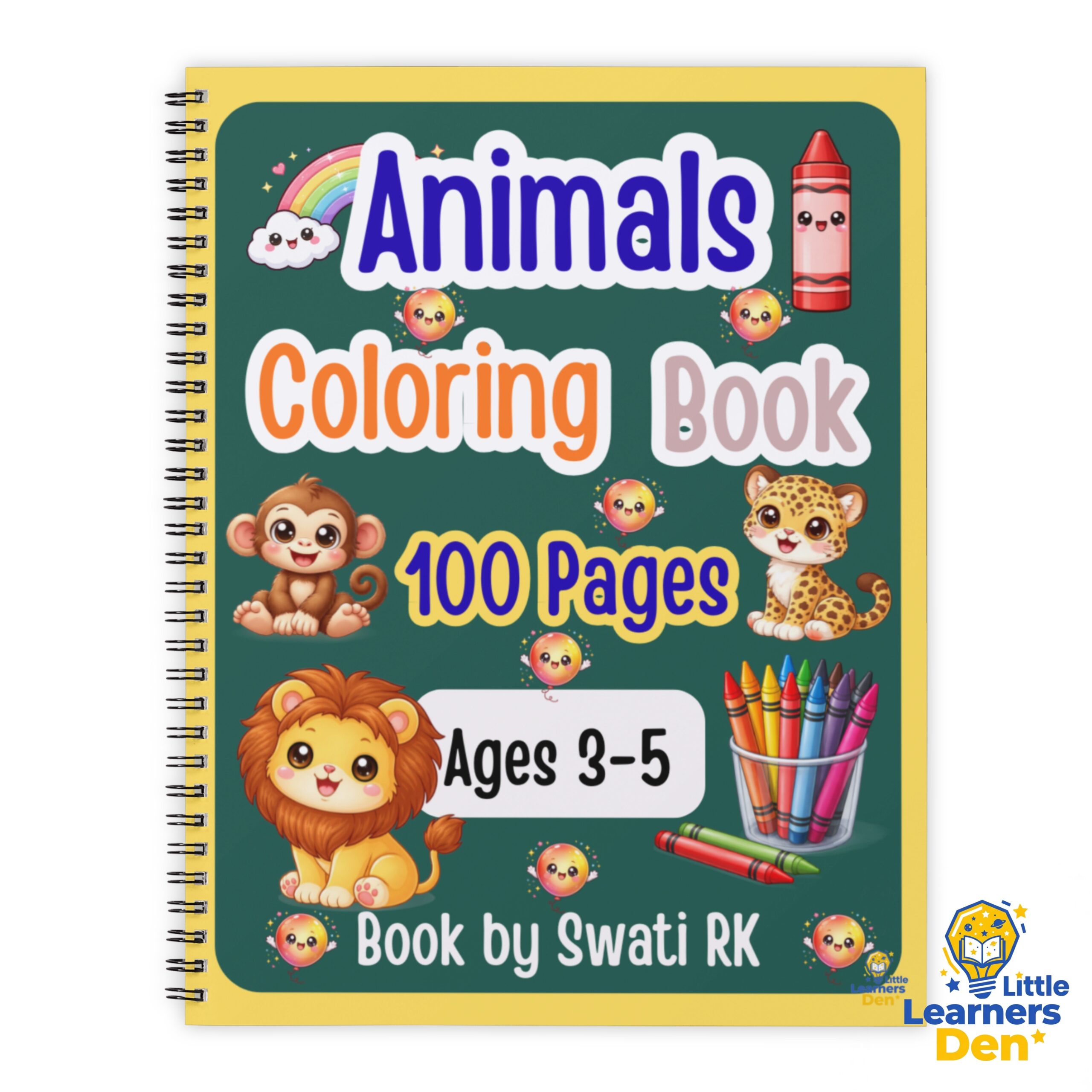 Animal Coloring Book for Kids Ages 3-5 | 100 Cute Animal Pages | PDF INSTANT DOWNLOAD | DIGITAL PRODUCT 2 Animals coloring book for kids