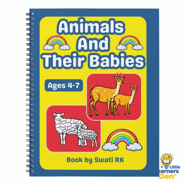 Home 2 Animals and Their Babies Ebook for kids - PDF - Instant Download| Lion, Tiger, Deer, Elephant etc | Digital Product