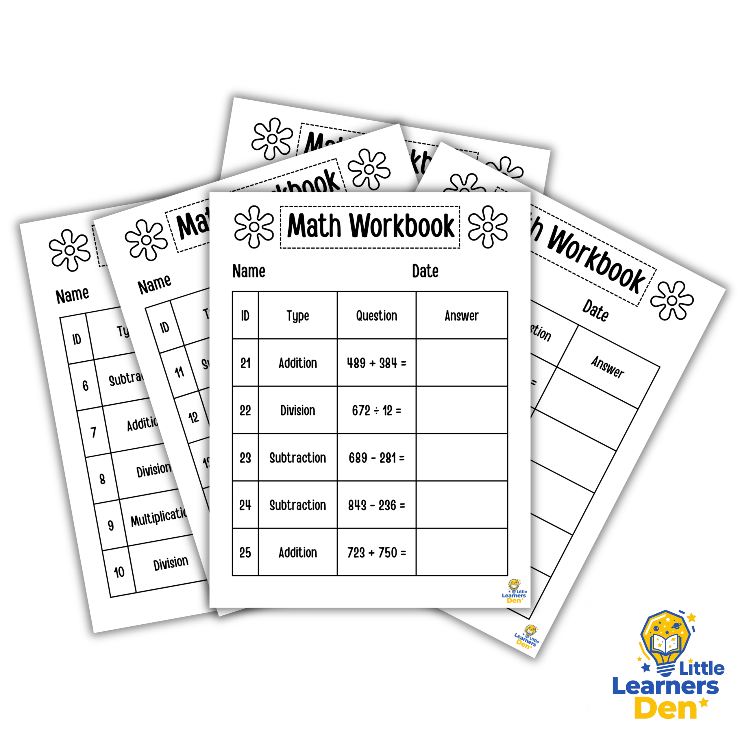 Math Workbook for Grade 3 & 4: 200 Practice Questions with Answer Key | Addition, Subtraction, Multiplication & Division Math Practice for Kids Ages 7-9| Instant Download | Digital Product 3 Math Workbook for Grade 3 & 4: 200 Practice Questions with Answer Key | Addition, Subtraction, Multiplication & Division Math Practice for Kids Ages 7-9| Instant Download | Digital Product - Image 2
