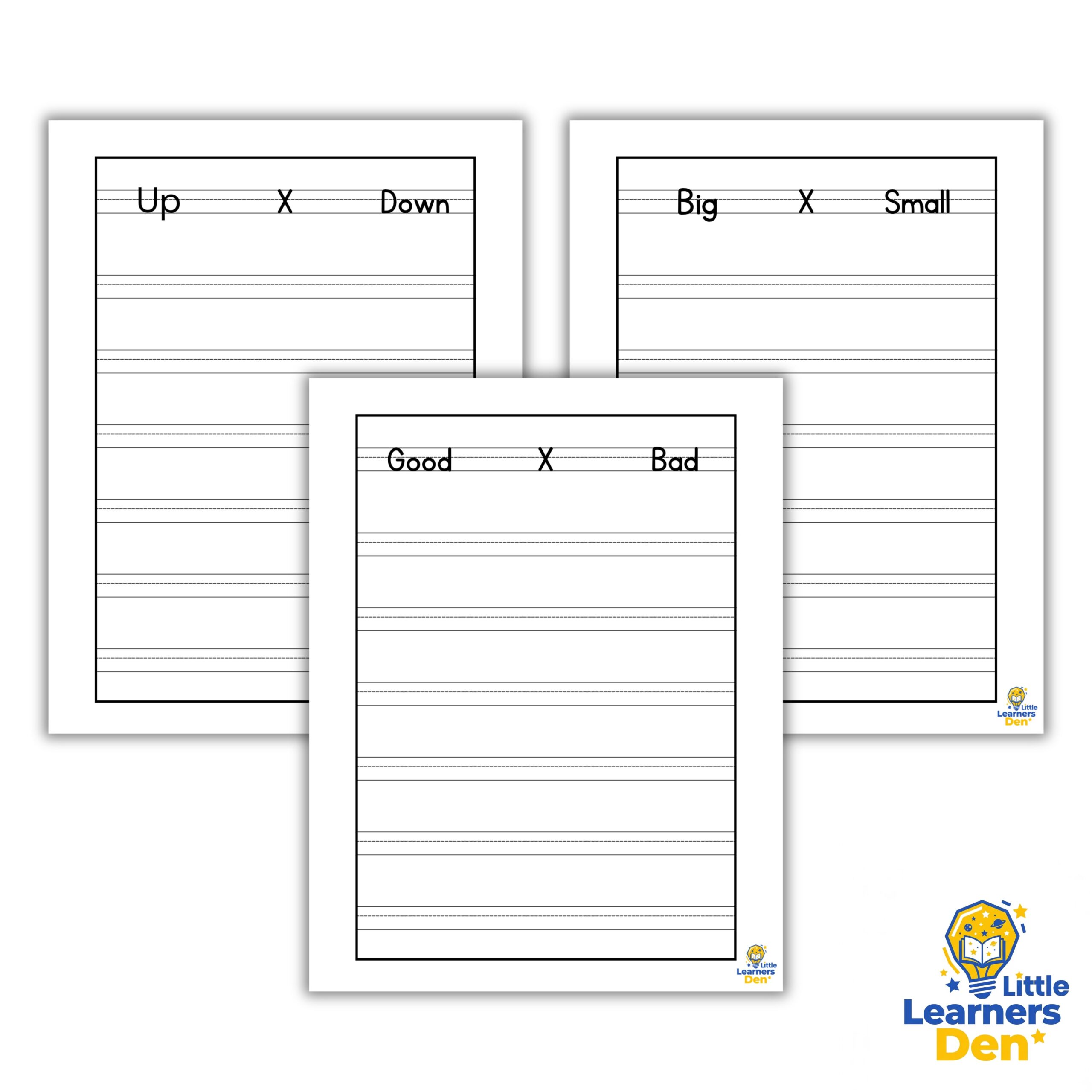 Opposite Words Writing Practice Workbook for Kids: 100 Word Pairs to Learn and Practice | Ages 5 to 9 | Instant Download | Digital Product 3 Opposite Words Writing Practice Workbook for Kids: 100 Word Pairs to Learn and Practice | Ages 5 to 9 | Instant Download | Digital Product - Image 2