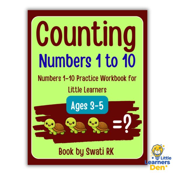 Counting Numbers 1 to 10 Practice Workbook for Preschool Kids Ages 3-5 | Number Recognition and Counting Activities PDF Printable | Instant Download | Digital Product