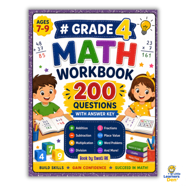 Grade 4 Math Workbook: 200 Questions with Answer Key | Instant Download | Digital Product