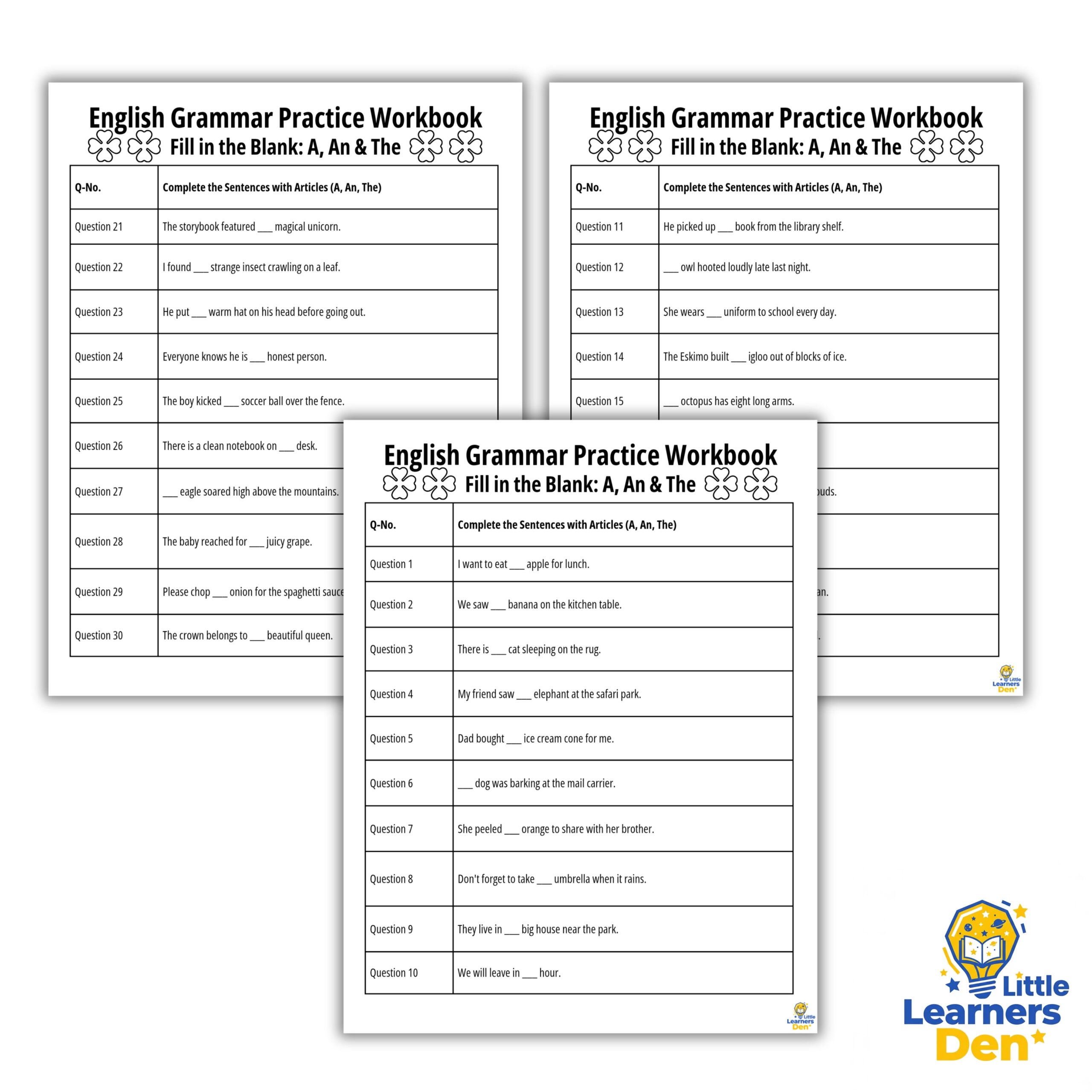 English Grammar Practice Workbook Fill in the Blank A An The 200 Questions With Answer Key Ages 6 to 9 | Instant Download | Digital Product 3 English Grammar Practice Workbook Fill in the Blank A An The 200 Questions With Answer Key Ages 6 to 9 | Instant Download | Digital Product - Image 2
