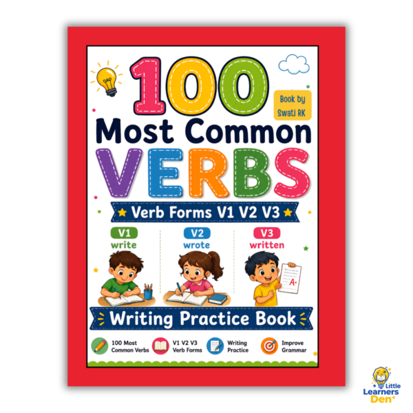 Most Common Verbs V1 V2 V3 Writing Practice Workbook for Kids | 100 Verb Forms Grammar Book PDF | Instant Download | Digital Product