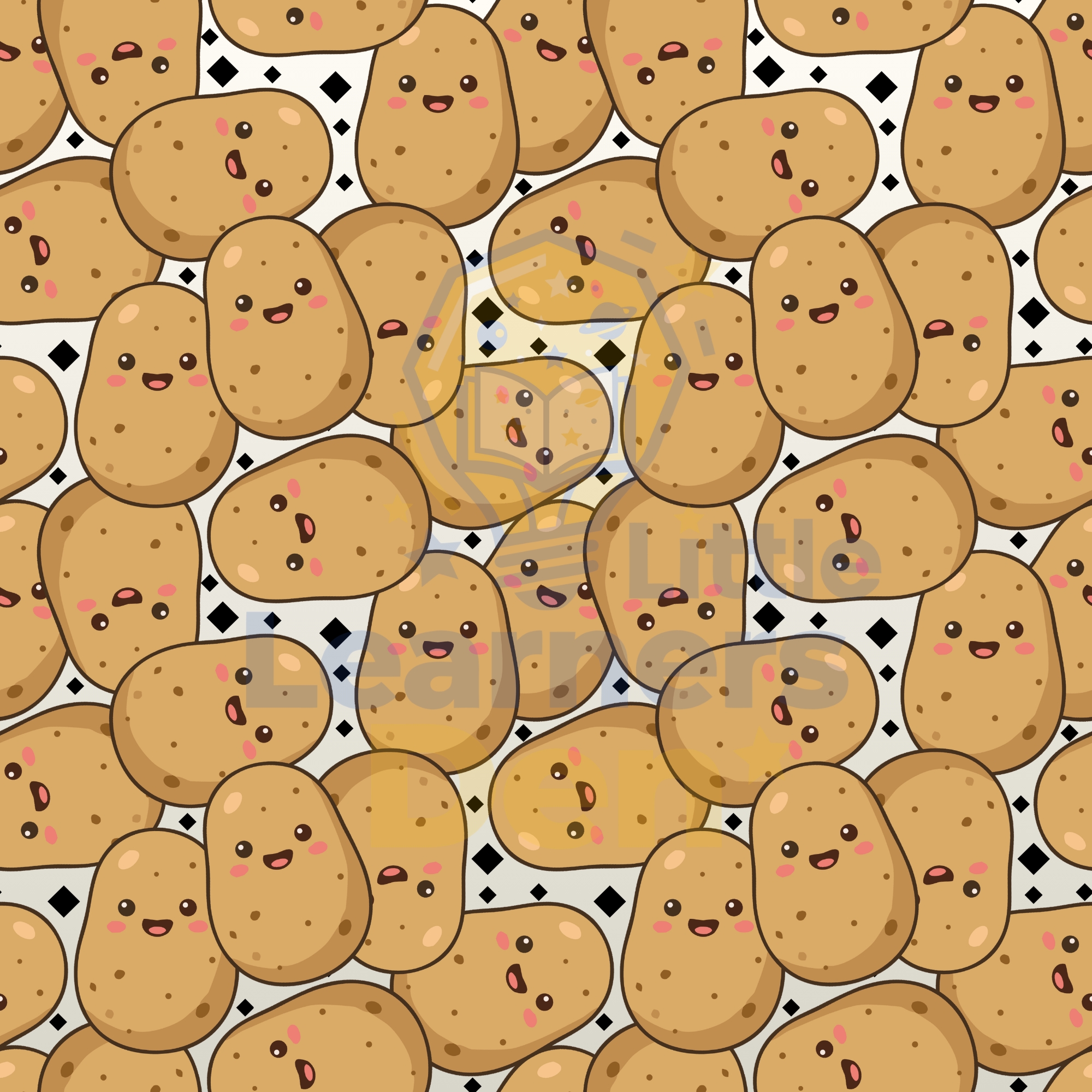 Potato Seamless Pattern Tile | 5000 × 5000 px High-Resolution Digital Download (300 DPI) 2 potato seamless pattern